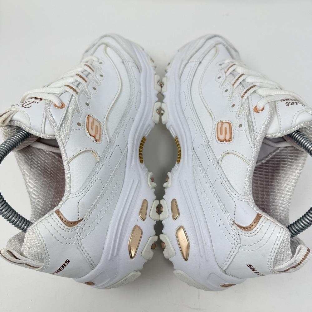 Skechers D'Lites Fresh Start Womens Size 8.5 White Rose Gold Running Shoes 11931 - Picture 6 of 10